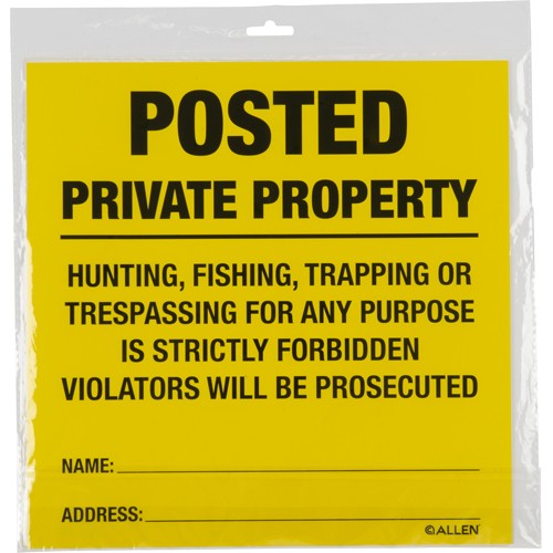 ALLEN POSTED NO TRESPASSING