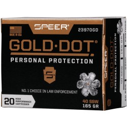 SPEER GOLD DOT 40 SW 165GR