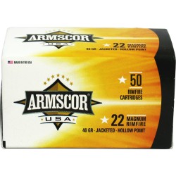 ARMSCOR 22WMR 40GR JHP 1838FPS