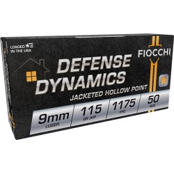 FIOCCHI 9MM LUGER 115GR JHP