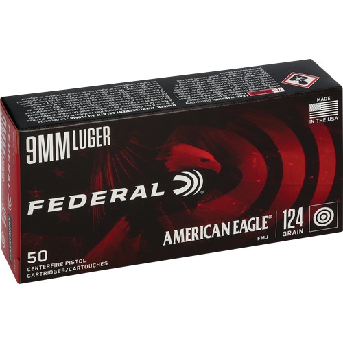 FEDERAL AE 9MM LUGER 124GR FMJ