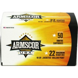 ARMSCOR 22WMR 40GR JHP 1875FPS